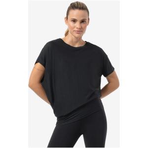 SUPER.NATURAL Koszulka z krótkim rękawkiem damska merino Yoga Losee Tee czarna (S)