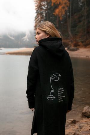 Longline Hoodie Hold Fast To Dreams