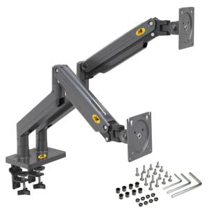 Solidny Obrotowy Uchwyt Biurkowy na Dwa Monitory 22"-32" VESA Regulacja 3D