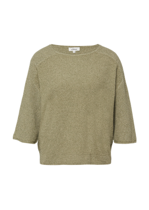 Raglanowy sweter z dzianiny bouclé