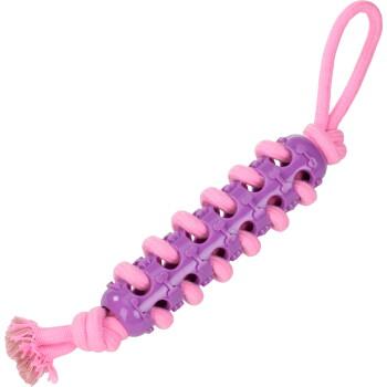 FIT+FUN zabawka TPR Stick ze sznurem dla psa, fioletowa, 47 cm