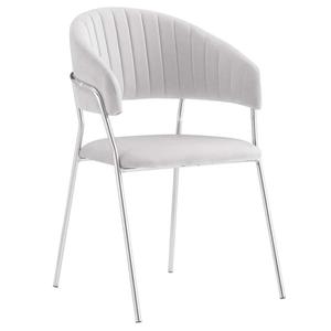 Krzesło Glamour, srebrne nogi C-889 jasnoszary welur #13 | OUTLET
