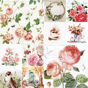 ZESTAW serwetek vintage do decoupage 33x33cm 10szt