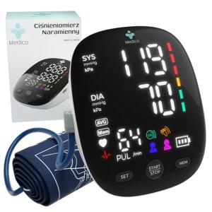 CIŚNIENIOMIERZ NARAMIENNY MEDICO ARYTMIA, EKRAN LED,USB, DZIENNICZEK GRATIS