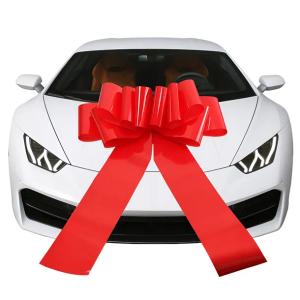 DUŻA KOKARDA CZERWONA NA SAMOCHÓD PREZENT DRZWI AUTO XXL OZDOBNA DEKORACJA