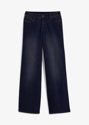 Dżinsy wide leg, mid waist, ze stretchem