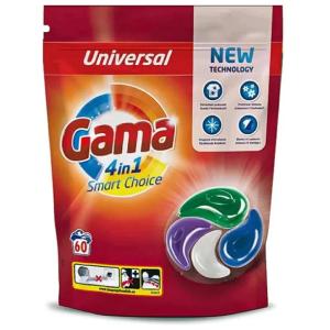 Gama Universal 4w1 Żelowe Kapsułki do Prania Tkanin Jasnych Białych 60szt