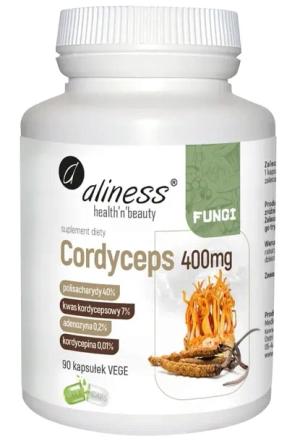 Aliness CORDYCEPS 400mg MACZUŻNIK CHIŃSKI Polisacharydy 40% 90 kaps.