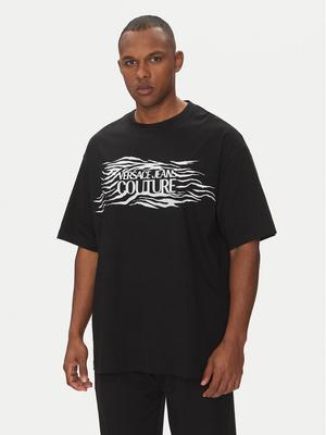 Versace Jeans Couture T-Shirt 78GAH6L1 Czarny Regular Fit