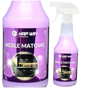 HAP WIN: Środek do czyszczenia mebli matowych, blatów i szaf, 0,5L, gwarantujący powierzchnie bez smug.