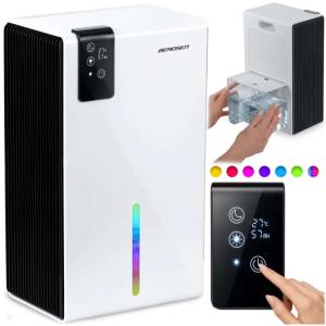  Osuszacz powietrza Berdsen BR-856 biały pochłaniacz wilgoci 800ml/24h higrostat LED