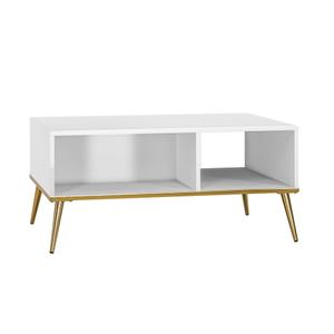 Stolik kawowy Glamour GOLDIN 08 biały/złoty