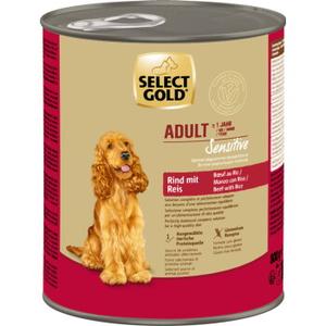 SELECT GOLD Sensitive karma mokra dla dorosłych zwierząt Wołowina z ryżem 24x800 g