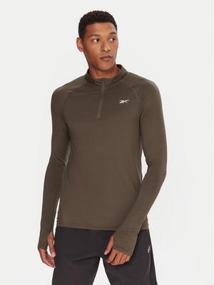 Reebok Koszulka techniczna RK25177CCM Khaki Regular Fit