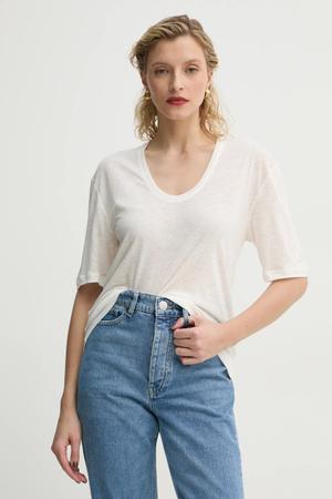 By Malene Birger t-shirt z domieszką lnu AMARINGA