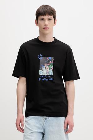 HUGO Blue t-shirt męski bawełniany Nugobeam