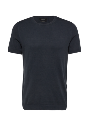 T-shirt z cienkiej dzianiny z mieszanki bawełny i jedwabiu