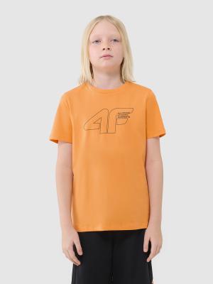4F t-shirt bawełniany koszulka chłopięca 4FJWSS25TTSHM2185 pomarańczowa (158)