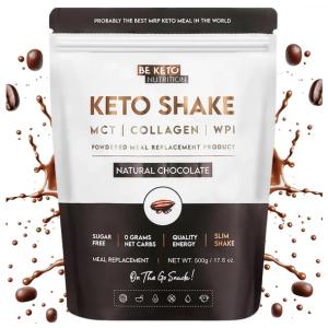Be KETO SHAKE PROTEINOWY BIAŁKO OLEJ MCT Węglowodany KOLAGEN Czekolada 500g