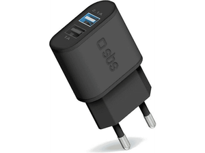 Ładowarka sieciowa SBS 2xUSB/2,1A Czarny TETR2USB21AFAST