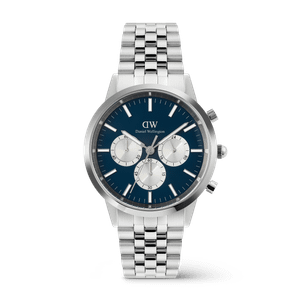 Daniel Wellington DW Watch Iconic Chronograph Arch 5-Link Arctic Panda Silver 42mm