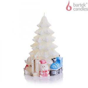 Świeca XMAS with gifts 95 x 150 mm biały