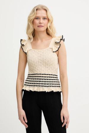 Twinset top z domieszką lnu