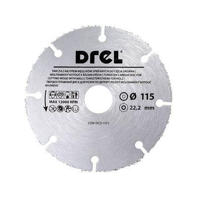 Tarcza z węglika spiekanego do cięcia drewna z gwoździami 115 x 1,0 x 22,23 mm Drel