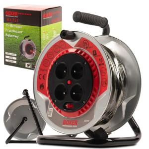 PRZEDŁUŻACZ BUDOWLANY GRUBY OGRODOWY BĘBNOWY 25M 3X2,5MM METALOWY IP44