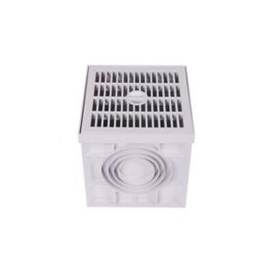 Studzienka odpływowa Mufle SUOLO Compact 200 x 200 mm PP z rusztem jasnoszary