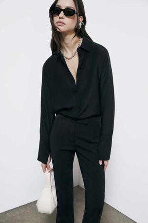 Koszula z jedwabnej krepy regular fit