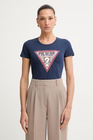 Guess T-shirt damski bawełniany z elastanem PAISLEY
