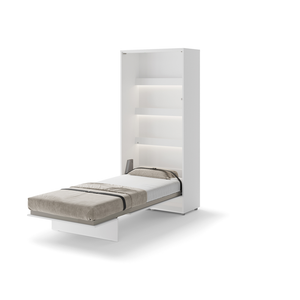 Półkotapczan pionowy BC-03 Bed Concept 90x200 cm 90x200 cm | Biały połysk | składany | funkcjonalny | oszczędność przestrzeni