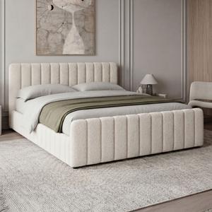 Łóżko tapicerowane SF1078 | 160x200 | Boucle | Biały #2