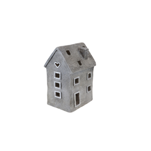 Figura domek 22 x 18,5 x 41 cm szaro-biały