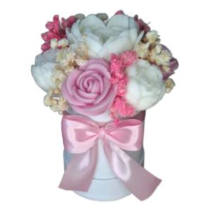 Flower Wax Box Wieczny Bukiet Kwiaty Woskowe Prezent Róże Serce Róża