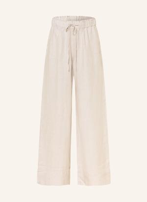 Lilienfels Spodnie Typu Marlene Z Lnu beige
