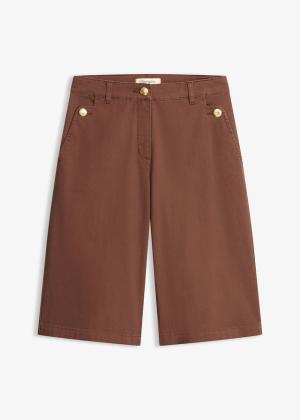 Bermudy wide leg z elastycznego diagonalu