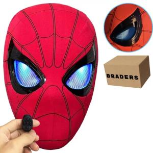Maska Spider-Man Ruchome Świecące Oczy LED Sterowanie Pierścieniem Braders
