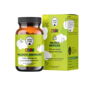 Aura Care Młody Geniusz Kids Soplówka Lion's Mane Kakao Omega-3 60 kaps.