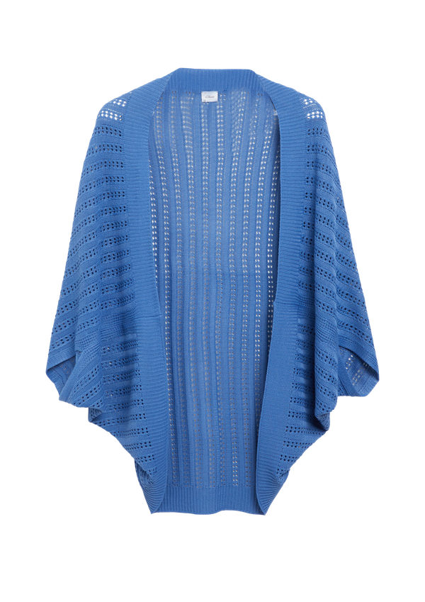 Poncho indoor z ażurowej dzianiny