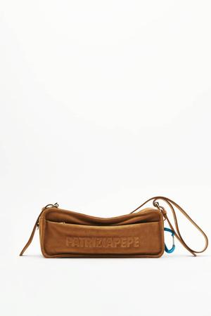 Torebka crossbody (IM)PERFECTION średnia z zamszu