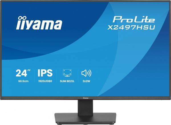 IIYAMA Monitor ProLite 23.8 cala X2497HSU-B1 IPS,FHD,HDMI,DP,120Hz,350CD,2xUSBv3.2, 2xUSB-C, GW 5lat