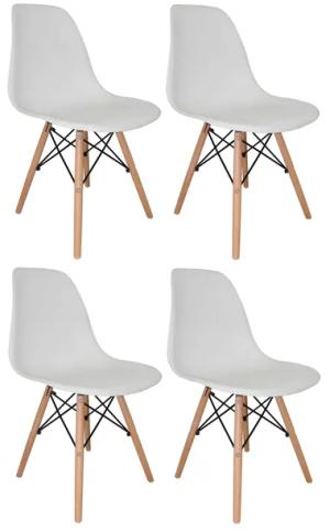 4X KRZESŁO SKANDYNAWSKIE FOTEL KUCHNIA JADALNIA SALON 4 SZT MIA II BIAŁE