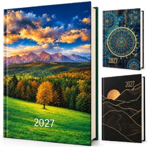 KALENDARZ KSIĄŻKOWY A5 DZIENNY 2027 TERMINARZ PLANER ZEN KOLOROWA OKŁADKA