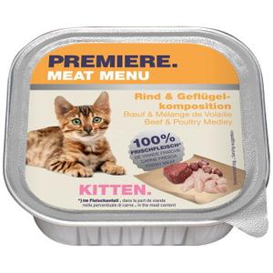 PREMIERE PREMIERg Meat Menu Kitten Wołowina i kompozycja drobiowa 64x100 g