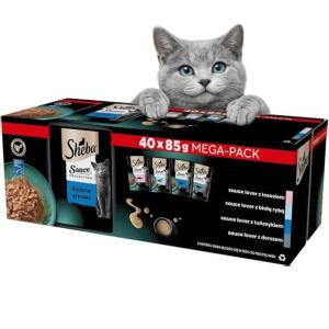 Mokra karma kotów SHEBA Sauce Collection Rybne Smaki w saszetkach 40x85g