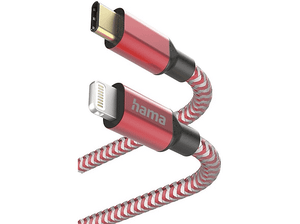 Kabel USB HAMA Ładujący/Data Reflected USB-C - Lightning 1.5m Czerwony