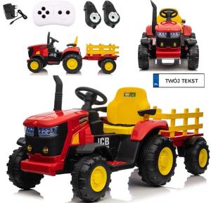 DUŻY 152cm TRAKTOREK NA AKUMULATOR Z PRZYCZEPKĄ PILOT LED DŹWIĘKI