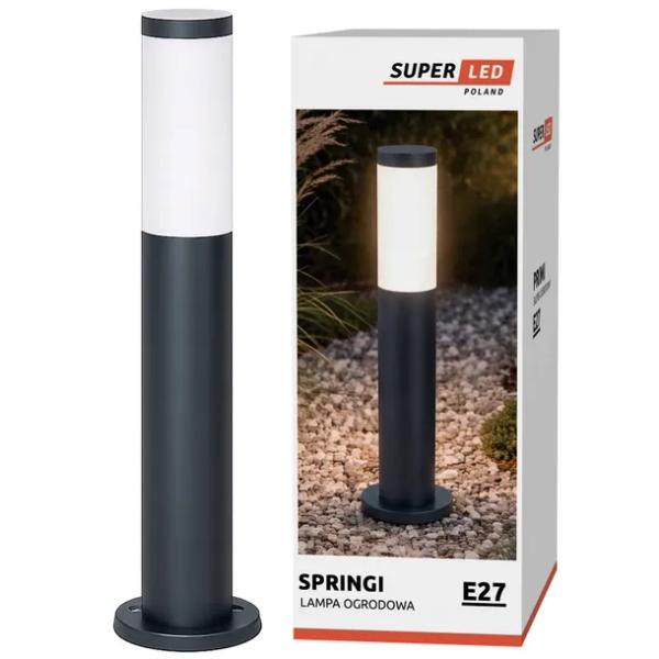 Lampa Ogrodowa zewnętrzna stojąca słupek ogrodowy 45 cm E27 czarna